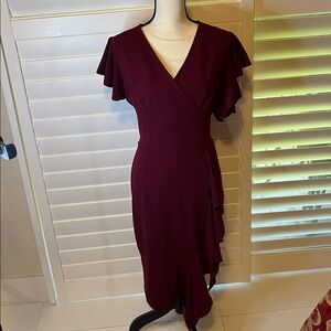 Elegant Burgundy Wrap Dress
Fits L-XL